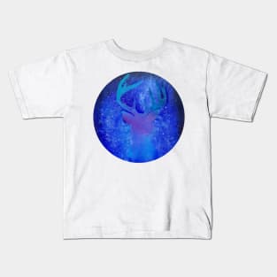 Galaxy deer acrylic painting - Fantasy Art Kids T-Shirt